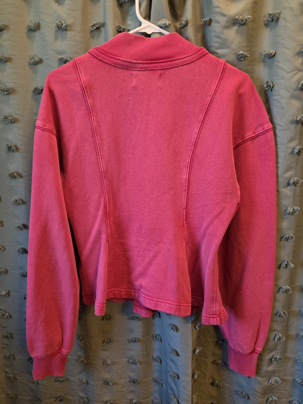 Free People Fuchsia Zip-Up Bomber Jacket